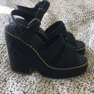 Quilted Chanel Wedges